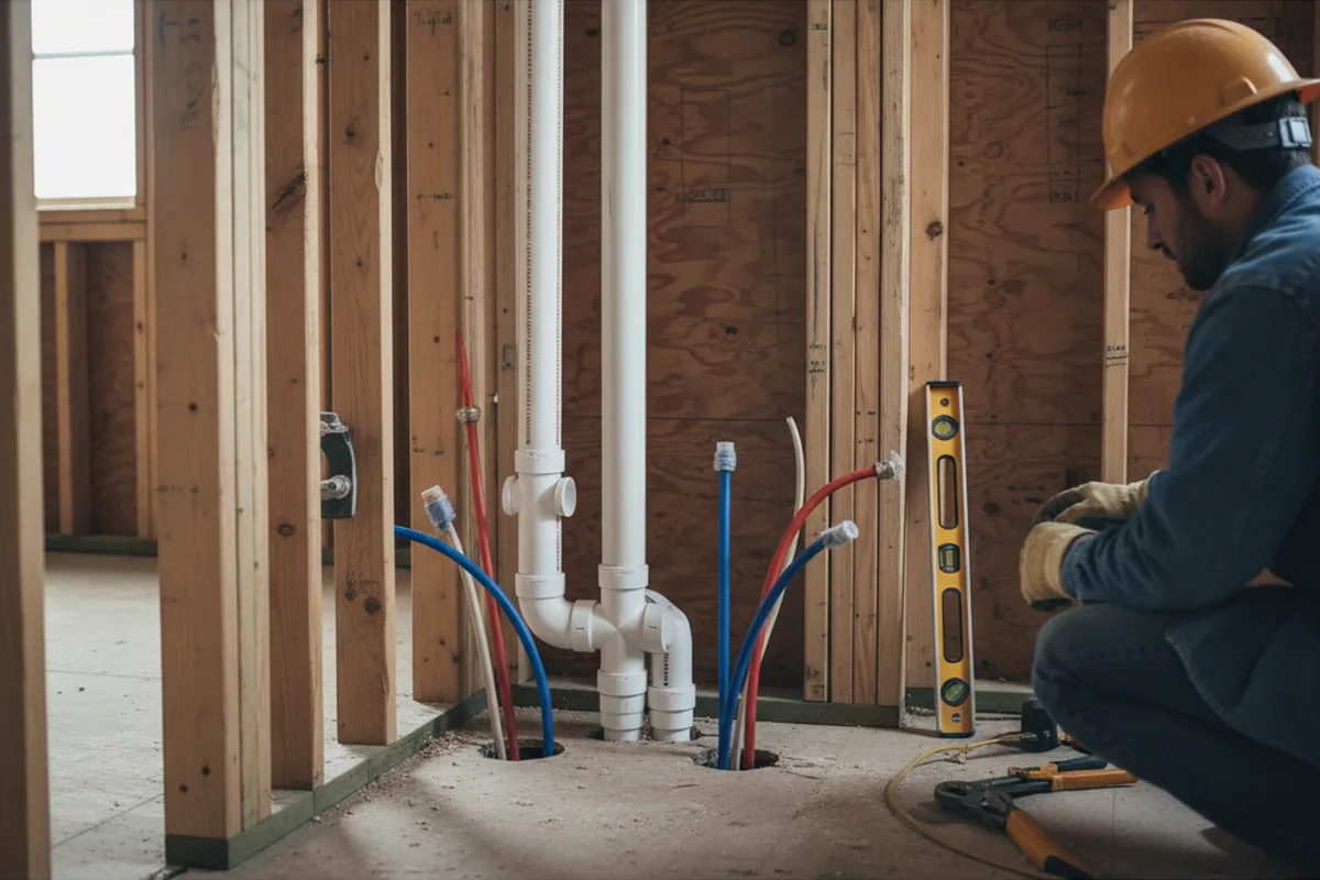 Drain and supply rough-in during Toilet Repair and Installation in Garden Prairie